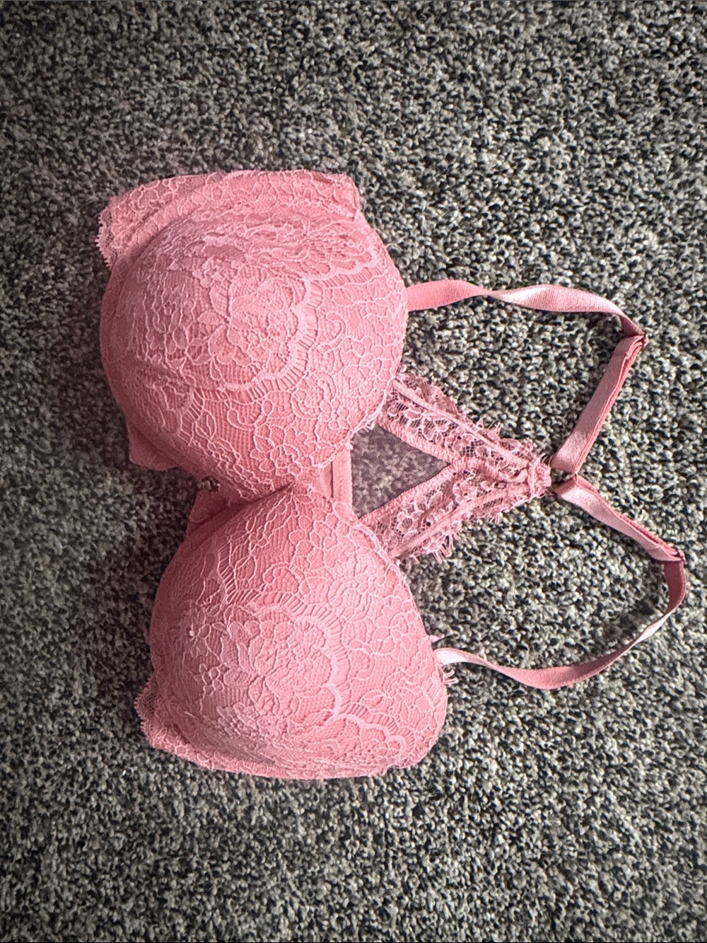 Victoria Secret Pink Lace Racerback Push-Up Bra - Women Intimates
